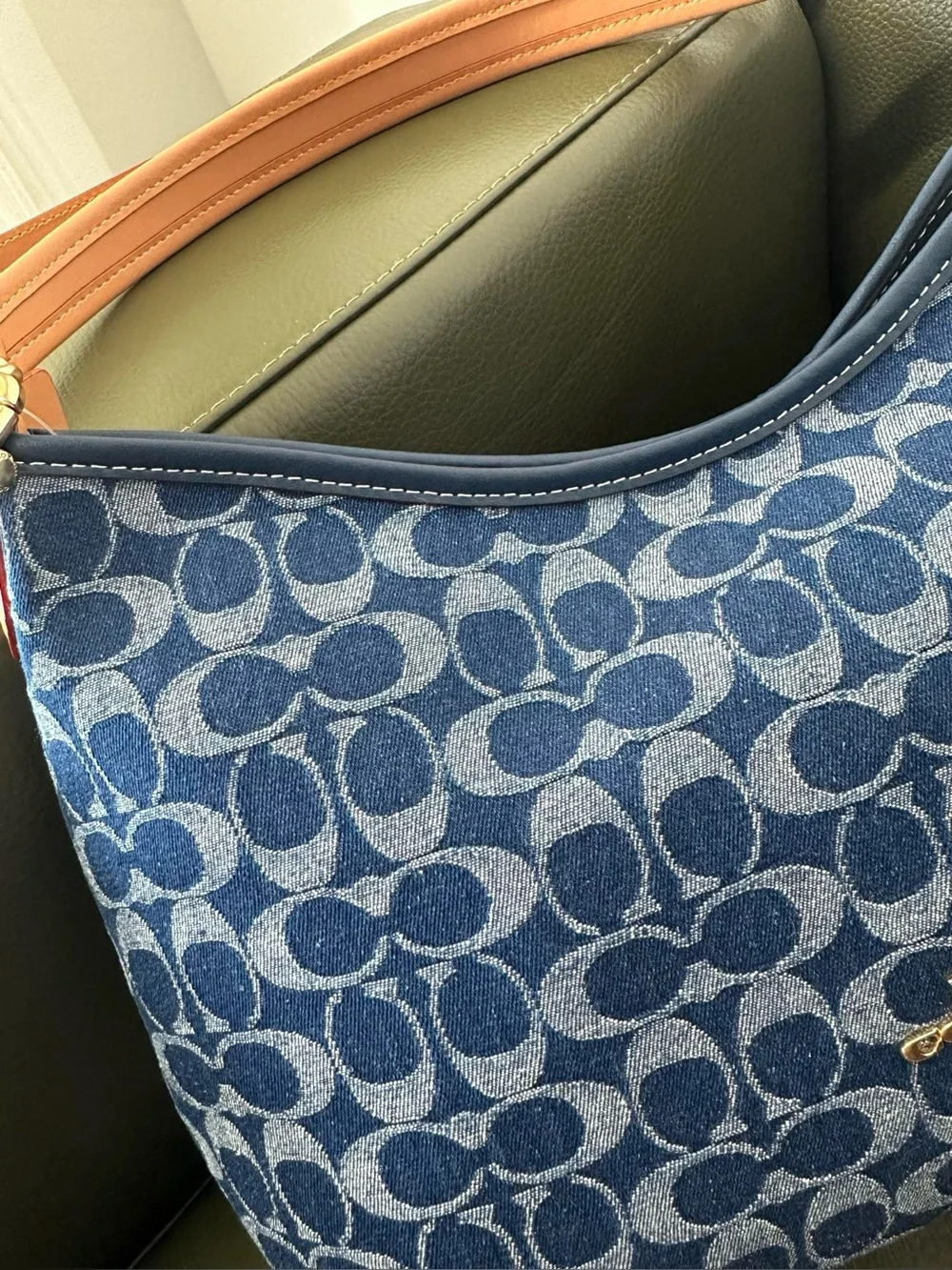 Coach Blue Signature Denim Shoulder Bag